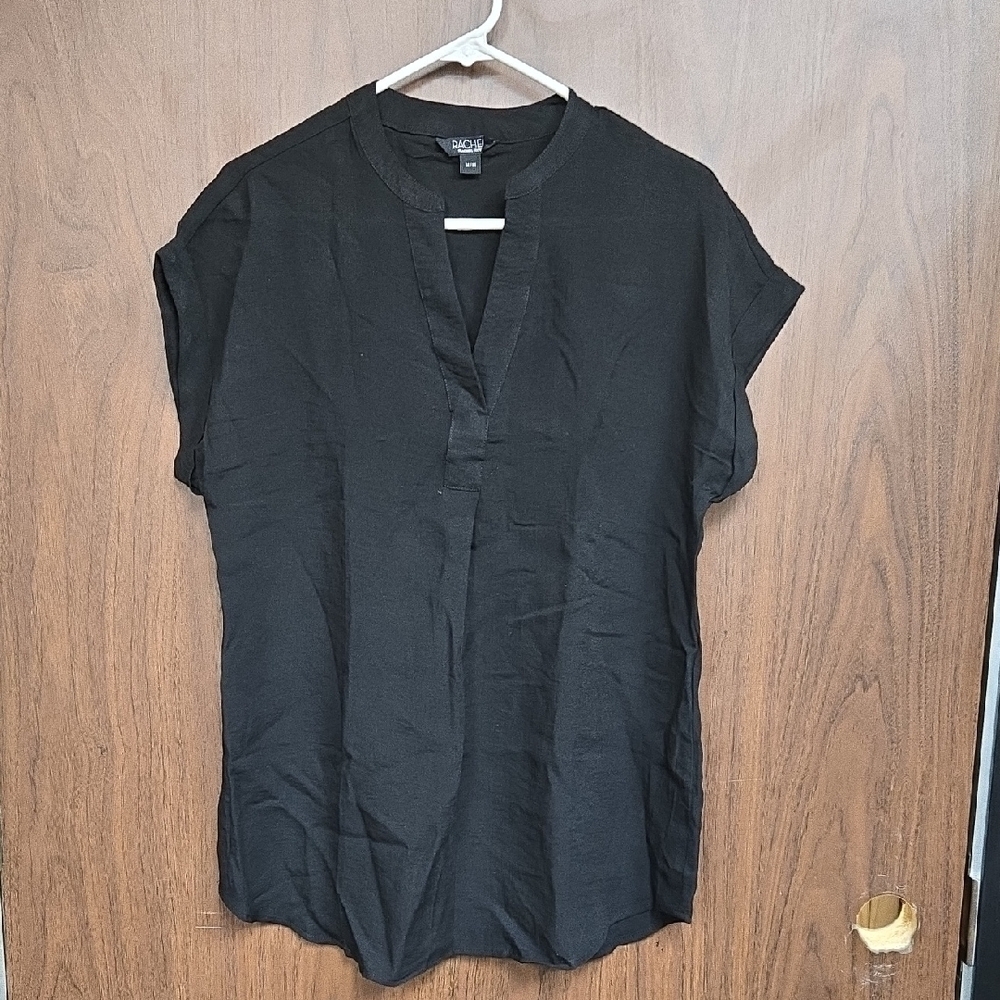 Rachel Rachel Roy Size S Black V-Neck T-Shirt Blouse